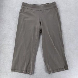 Eileen Fisher Crop Gray Pull On Stretch Lounge Pants Capris Jersey Knit Womens L